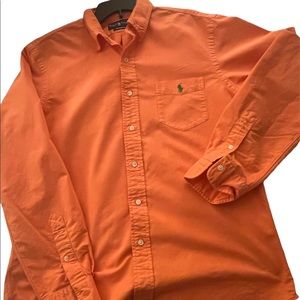 Orange shirt, casual, semi-used L